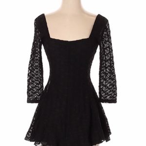 Black lace romper from Urban Outfitters